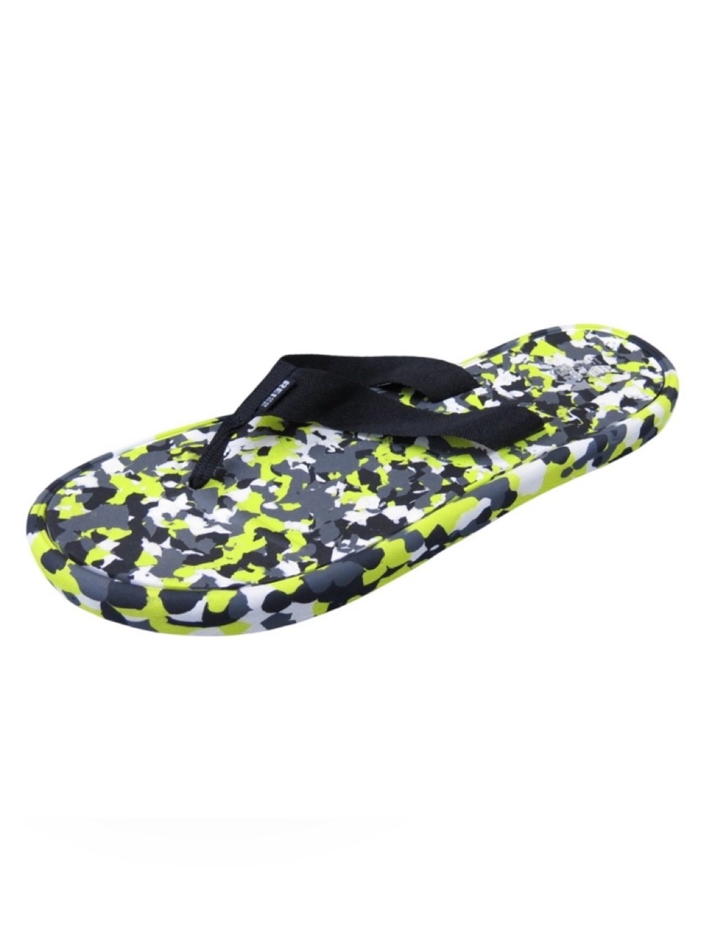 REI Men's Sz 10 Camouflage Flip Flops Black White Neon Yellow Women’s Sz 11